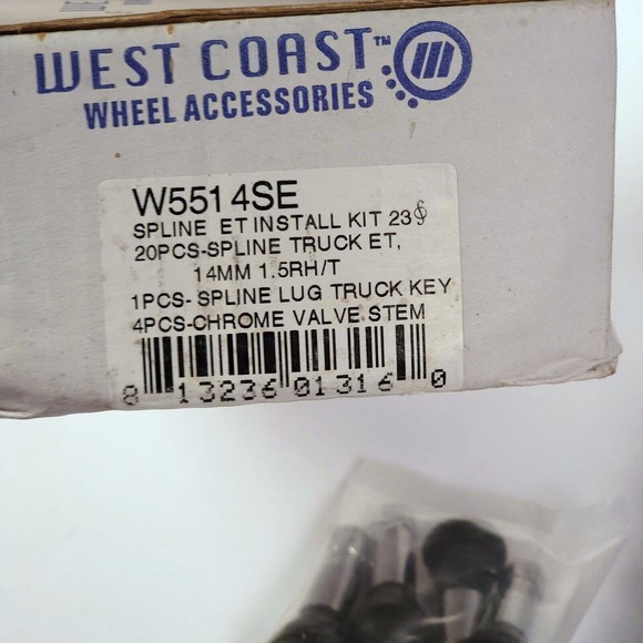 West Coast Wheel Accessories W5514SE 20 Piece Spline‎ 14x1.5 Lug Nuts + Lock NOS - Picture 5 of 5